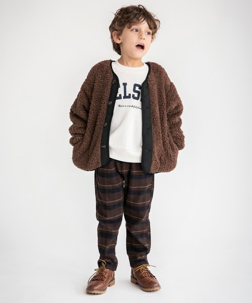 BRANSHES(ブランシェス)の「【ノーカラー】ボアジャケット(ブルゾン・キッズ・ブラック/アイボリー/ブラウン・110/140/120/100/130/150)」の13枚目の写真