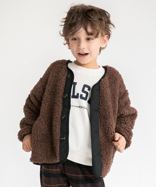 BRANSHES(ブランシェス)の「【ノーカラー】ボアジャケット(ブルゾン・キッズ・ブラック/アイボリー/ブラウン・110/140/120/100/130/150)」の19枚目の写真