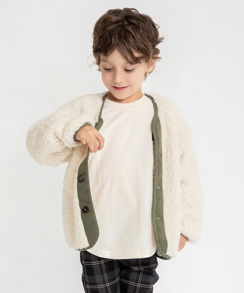 BRANSHES(ブランシェス)の「【ノーカラー】ボアジャケット(ブルゾン・キッズ・ブラック/アイボリー/ブラウン・110/140/120/100/130/150)」の17枚目の写真