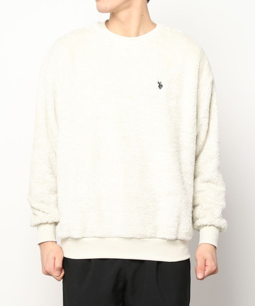 U.S. POLO ASSN.(ユーエスポロアッスン)の「U.S. POLO ASSN. / ユーエスポロアッスン 別注 コラボ ボア フリース トレーナー(スウェット・メンズ・ホワイト/ブラック/ネイビー/グレイッシュベージュ・MEDIUM/LARGE)」の9枚目の写真