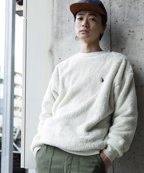 U.S. POLO ASSN.(ユーエスポロアッスン)の「U.S. POLO ASSN. / ユーエスポロアッスン 別注 コラボ ボア フリース トレーナー(スウェット・メンズ・ホワイト/ブラック/ネイビー/グレイッシュベージュ・MEDIUM/LARGE)」の12枚目の写真
