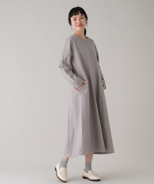 《Natural by studio CLIP》コットンリネンツイル切り替えワンピース（ワンピース）｜studio CLIP（スタディオ