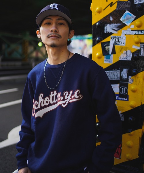 schott（ショット）の「【WEB LIMITED】Schott×RUSSELL ATHLETIC/ショット×ラッセル アスレチック/CREW NECK SWEAT/スウェット（スウェット・メンズ・ブラック/ネイビー/ライトブルー/ホワイト/レッド/ロイヤルブルー/オレンジ・LARGE/X-LARGE/XX-LARGE）」の4枚目の写真