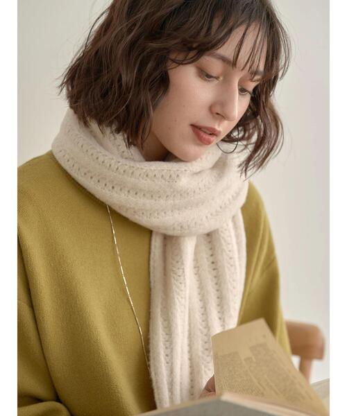 earth music&ecology（アースミュージックアンドエコロジー）の「ブラッシュヤーンマフラー＊（マフラー・レディース・アイボリー/チャコールグレー/ベージュ/ミント・FREE）」の9枚目の写真