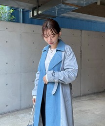 【WEB限定】デニム切替トレンチ