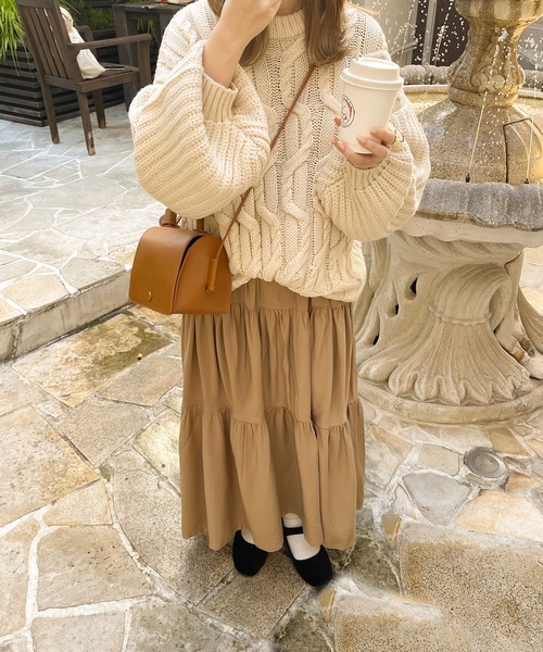 apres jour clair(アプレジュールクレア)の「【apres jour clair】ティアードワンピース(ワンピース・レディース・ブラウン系その他/ライトベージュ・X-LARGE/フリー)」の12枚目の写真