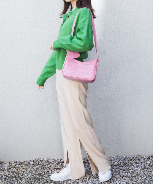 WEGO（ウィゴー）の「WEGO/ポーチ付2WAYショルダー（ショルダーバッグ・レディース・ブラック/オフホワイト/ピンク/グリーン/ブラック系その他/ホワイト系その他・FREE）」の14枚目の写真