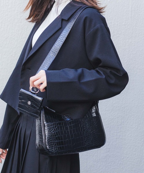 WEGO（ウィゴー）の「WEGO/ポーチ付2WAYショルダー（ショルダーバッグ・レディース・ブラック/オフホワイト/ピンク/グリーン/ブラック系その他/ホワイト系その他・FREE）」の17枚目の写真