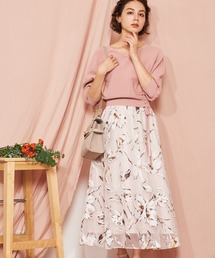 フラワープリントシアースカート