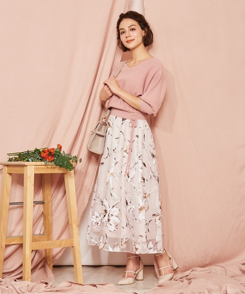 NOELA（ノエラ）の「フラワープリントシアースカート（スカート・レディース・オレンジ/ピンク/サックスブルー・M/S）」の11枚目の写真