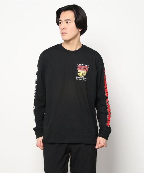 RVCA(ルーカ)の「【直営店限定】RVCA メンズ 【MATTY'S BURGER HEADS】 MP BURGER CLUB HEADS ロングスリーブTシャツ【2022年春夏モデル】/ルーカバックプリント長袖ロンT(Tシャツ/カットソー・メンズ・ブラック・SMALL/MEDIUM/LARGE/X-LARGE)」の1枚目の写真
