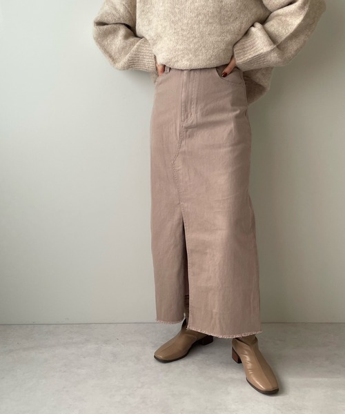 LE MORE（リモア）の「スリットタイトロングスカート（スカート・レディース・ブラック/ブラウン/ベージュ・S/M）」の3枚目の写真