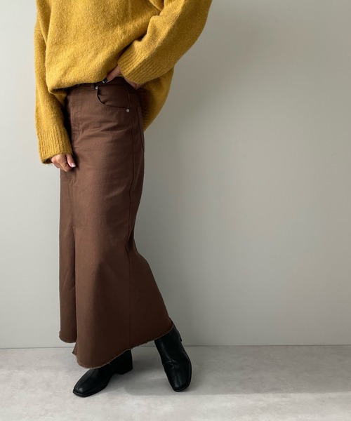LE MORE（リモア）の「スリットタイトロングスカート（スカート・レディース・ブラック/ブラウン/ベージュ・S/M）」の4枚目の写真