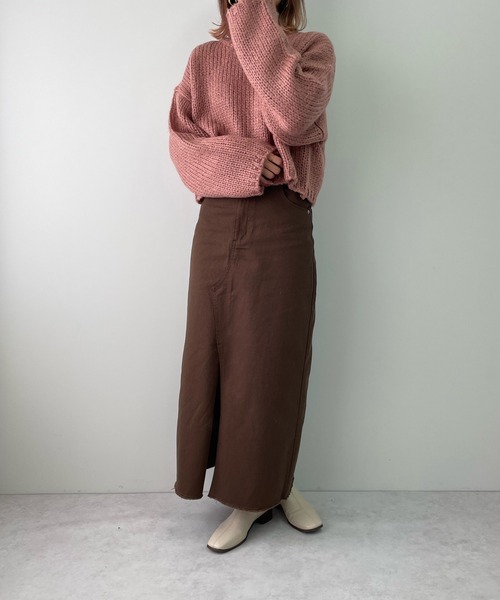 LE MORE（リモア）の「スリットタイトロングスカート（スカート・レディース・ブラック/ブラウン/ベージュ・S/M）」の9枚目の写真