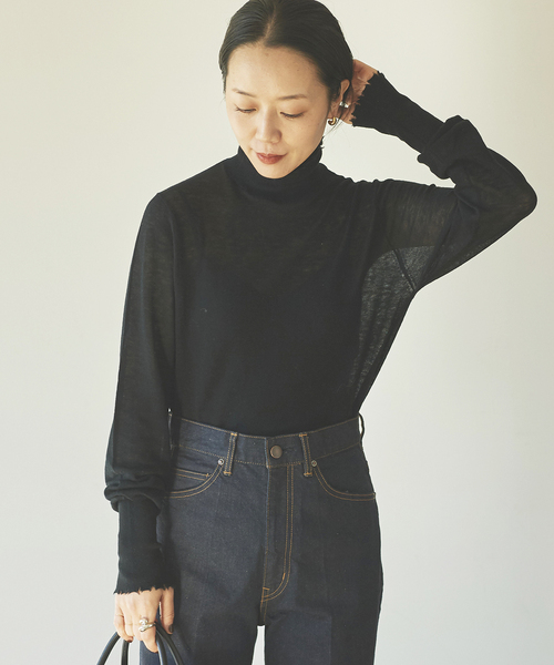 plage（プラージュ）の「【R’IAM】ダメージタートル◆（ニット/セーター・レディース・ホワイト/ブラック/グレー・FREE）」の3枚目の写真