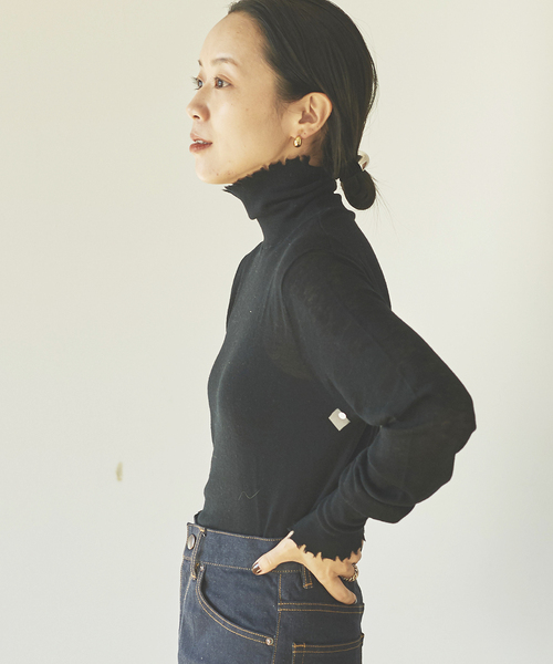 plage（プラージュ）の「【R’IAM】ダメージタートル◆（ニット/セーター・レディース・ホワイト/ブラック/グレー・FREE）」の10枚目の写真