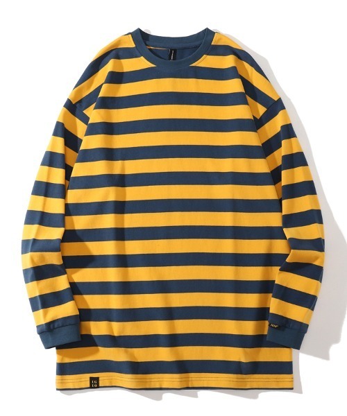 Ressaca(レサーカ)の「オーバーサイズ マルチボーダー リンガー 長袖T(Tシャツ/カットソー・メンズ・ベージュ系/レッド系その他2/ピンク系/ブルー系/グリーン系その他/ブラック系その他3/ホワイト系その他2/ホワイト系その他/レッド系その他/ネイビー系/グリーン系/イエロー系その他/ホワイト系その他3/ブラック系その他2/グリーン系その他2・M/L/XL)」の12枚目の写真