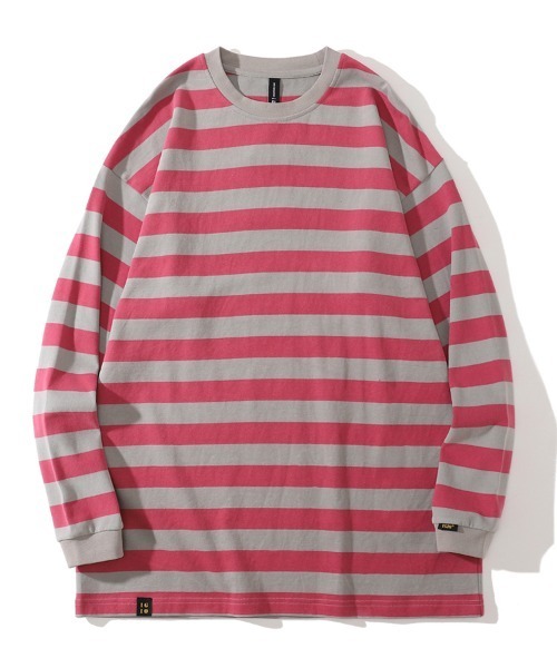 Ressaca(レサーカ)の「オーバーサイズ マルチボーダー リンガー 長袖T(Tシャツ/カットソー・メンズ・ベージュ系/レッド系その他2/ピンク系/ブルー系/グリーン系その他/ブラック系その他3/ホワイト系その他2/ホワイト系その他/レッド系その他/ネイビー系/グリーン系/イエロー系その他/ホワイト系その他3/ブラック系その他2/グリーン系その他2・M/L/XL)」の15枚目の写真