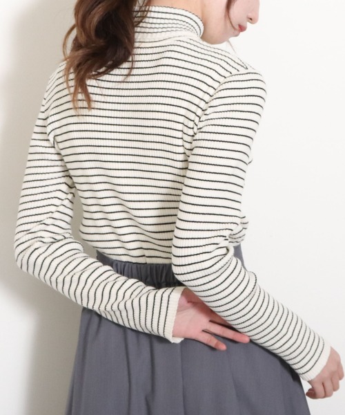 archives(アルシーヴ)の「【入荷禁止】リブボーダータートルネックPO(ニット/セーター・レディース・イエロー/オフホワイト/ブルー/ピンク・MEDIUM)」の2枚目の写真