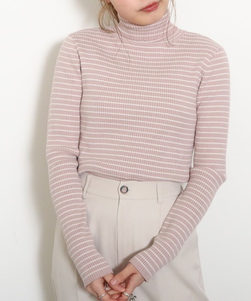 archives(アルシーヴ)の「【入荷禁止】リブボーダータートルネックPO(ニット/セーター・レディース・イエロー/オフホワイト/ブルー/ピンク・MEDIUM)」の13枚目の写真