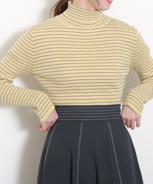 archives(アルシーヴ)の「【入荷禁止】リブボーダータートルネックPO(ニット/セーター・レディース・イエロー/オフホワイト/ブルー/ピンク・MEDIUM)」の9枚目の写真