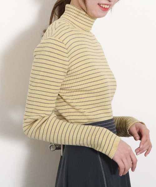 archives(アルシーヴ)の「【入荷禁止】リブボーダータートルネックPO(ニット/セーター・レディース・イエロー/オフホワイト/ブルー/ピンク・MEDIUM)」の10枚目の写真