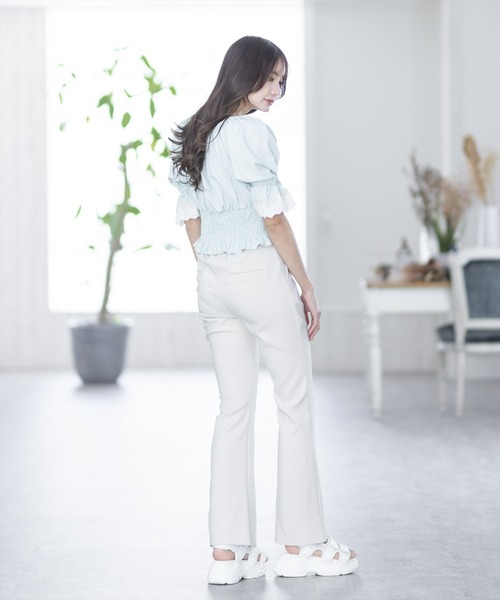 clear(クリア)の「×ストレッチピンタックカラーフレアパンツ(スラックス・レディース・ブラック/ピンク/アイボリー/グリーン系その他/キャメル/オリーブ/テラコッタ・S/M)」の21枚目の写真