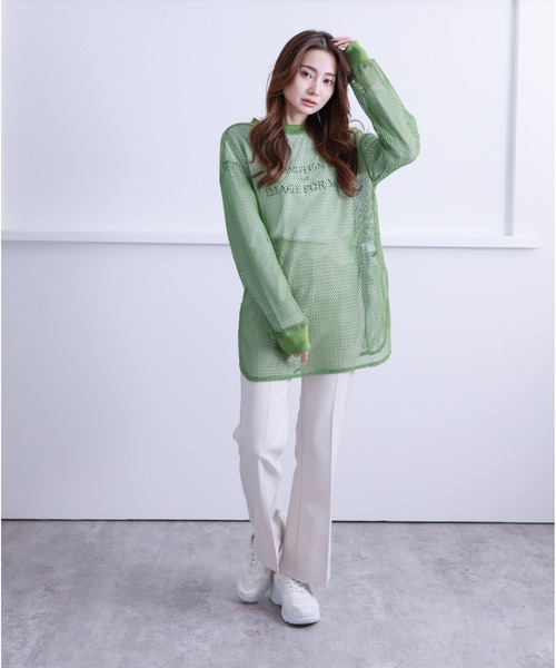 clear(クリア)の「×ストレッチピンタックカラーフレアパンツ(スラックス・レディース・ブラック/ピンク/アイボリー/グリーン系その他/キャメル/オリーブ/テラコッタ・S/M)」の13枚目の写真