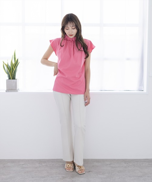 clear(クリア)の「×ストレッチピンタックカラーフレアパンツ(スラックス・レディース・ブラック/ピンク/アイボリー/グリーン系その他/キャメル/オリーブ/テラコッタ・S/M)」の10枚目の写真