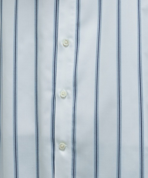 Lui's（ルイス）の「バンブーレーヨンスタンドカラーストライプシャツ（シャツ/ブラウス・メンズ・ホワイト×ブルー・FREE）」の15枚目の写真