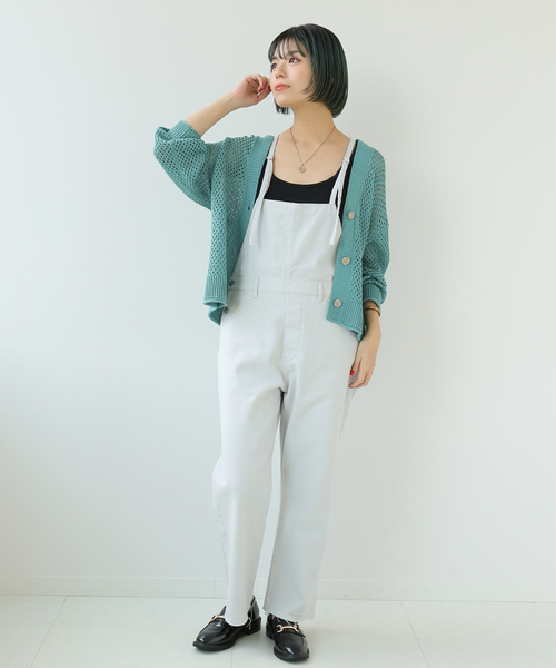 Simplicite（サンプリシテ）の「メッシュニットVカーディガン◆（カーディガン/ボレロ・レディース・ブラック/ベージュ/グリーン・FREE）」の14枚目の写真