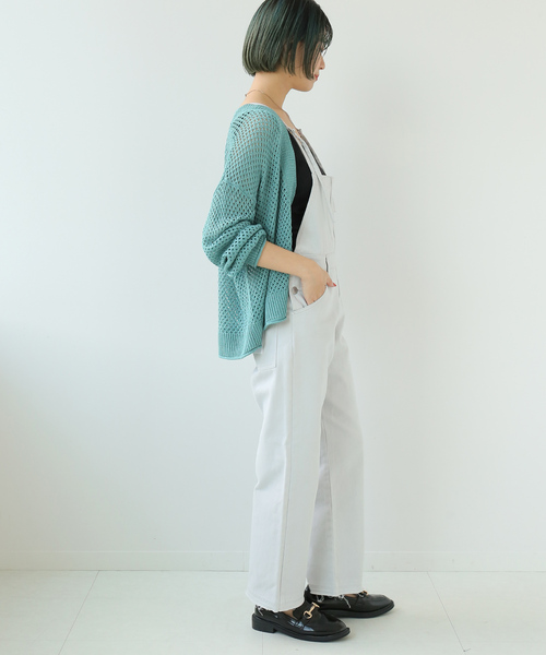 Simplicite（サンプリシテ）の「メッシュニットVカーディガン◆（カーディガン/ボレロ・レディース・ブラック/ベージュ/グリーン・FREE）」の18枚目の写真