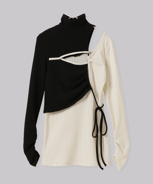 THINGS THAT MATTER（シングス ザット マター）の「THINGS THAT MATTER CONTRAST HIGH NECK RIB TOPS(ARCHIVE COLLECTION)（その他トップス・レディース・ブラック/ベージュ・FREE）」の15枚目の写真