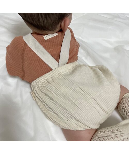 apres les cours（アプレレクール）の「WEB限定 リブボディースーツ（ロンパース・キッズ・ターコイズブルー/アイボリー/イエロー/オレンジ/ブラウン・80/70）」の18枚目の写真