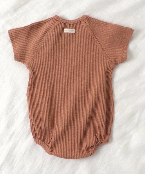 apres les cours（アプレレクール）の「WEB限定 リブボディースーツ（ロンパース・キッズ・ターコイズブルー/アイボリー/イエロー/オレンジ/ブラウン・80/70）」の10枚目の写真