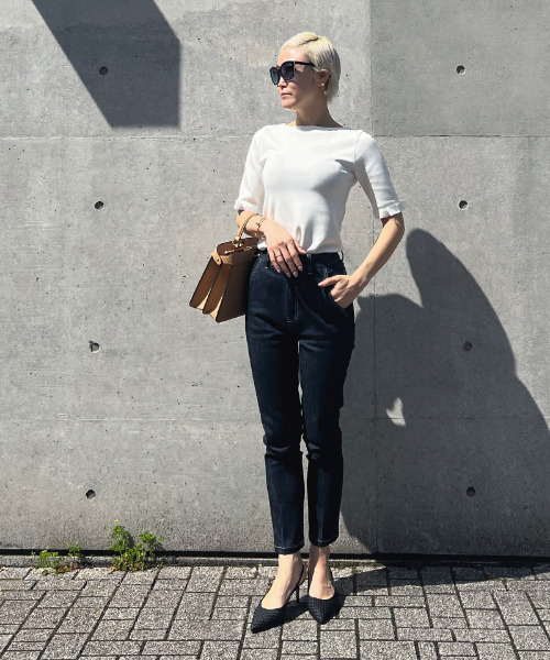 JENNE(ジェンヌ)の「グログランリボンTシャツ(Tシャツ/カットソー・レディース・ホワイト/ブラック・LARGE/SMALL/MEDIUM/X-LARGE)」の17枚目の写真
