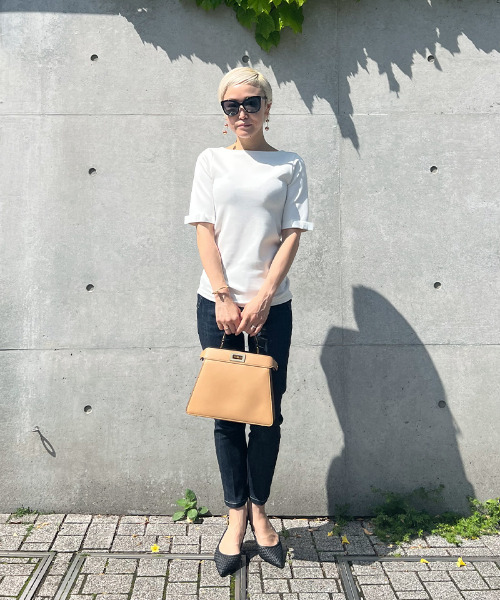 JENNE(ジェンヌ)の「グログランリボンTシャツ(Tシャツ/カットソー・レディース・ホワイト/ブラック・LARGE/SMALL/MEDIUM/X-LARGE)」の22枚目の写真