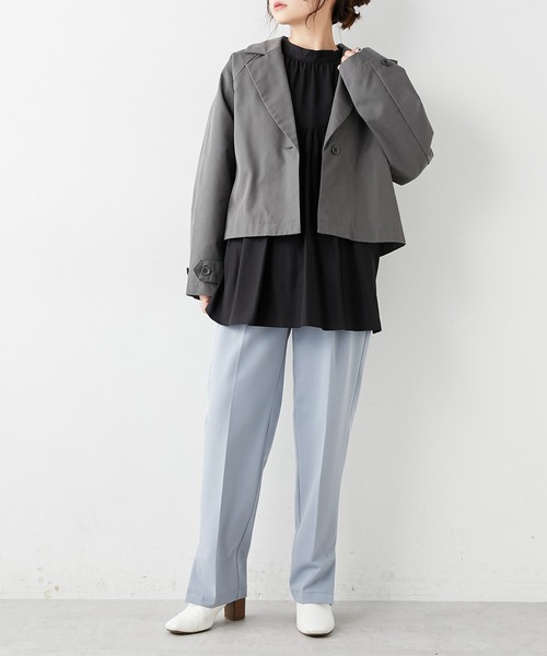 PUAL CE CIN（ピュアルセシン）の「【Du noir】ロングジレ＆テーラードジャケット3WAYコート（トレンチコート・レディース・グレー/ベージュ・FREE）」の11枚目の写真