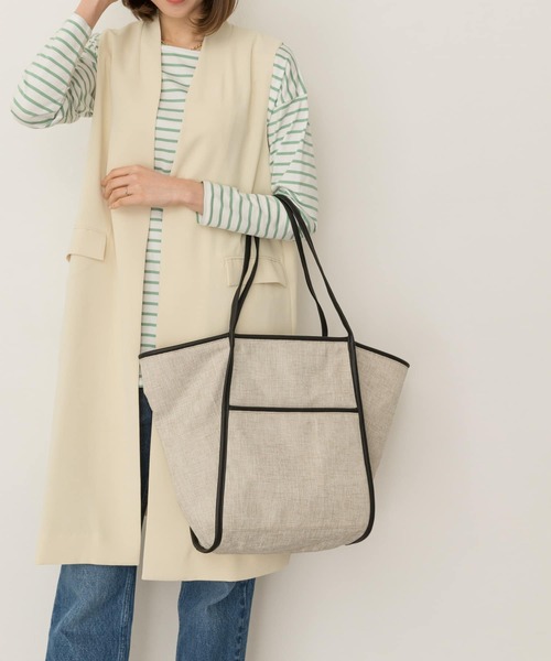 RODE SKO（ロデスコ）の「2WAY異素材ビッグトートバッグ（トートバッグ・レディース・ブラック/ベージュ・ONE）」の8枚目の写真