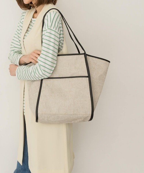 RODE SKO（ロデスコ）の「2WAY異素材ビッグトートバッグ（トートバッグ・レディース・ブラック/ベージュ・ONE）」の13枚目の写真