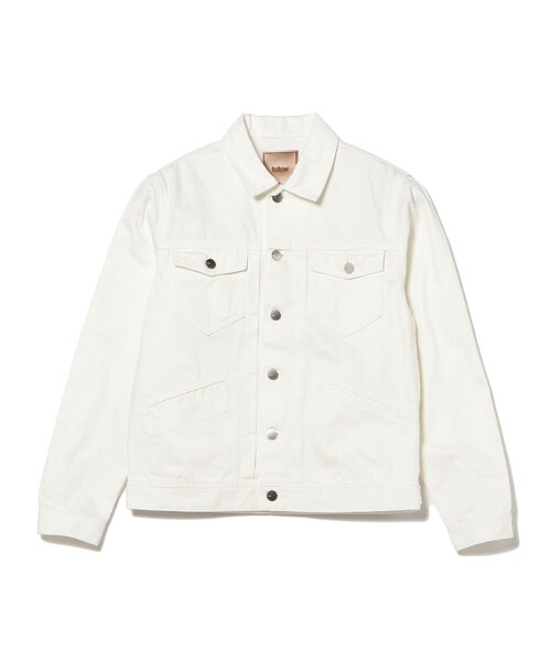 FOLLOW(フォロー)の「FOLLOW × Brilla per il gusto / 別注 デニム ジャケット(ブルゾン・メンズ・ホワイト/インディゴブルー・SMALL/MEDIUM/LARGE/X-LARGE)」の3枚目の写真