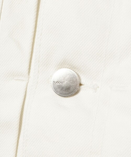 FOLLOW(フォロー)の「FOLLOW × Brilla per il gusto / 別注 デニム ジャケット(ブルゾン・メンズ・ホワイト/インディゴブルー・SMALL/MEDIUM/LARGE/X-LARGE)」の4枚目の写真