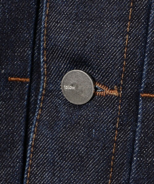 FOLLOW(フォロー)の「FOLLOW × Brilla per il gusto / 別注 デニム ジャケット(ブルゾン・メンズ・ホワイト/インディゴブルー・SMALL/MEDIUM/LARGE/X-LARGE)」の9枚目の写真