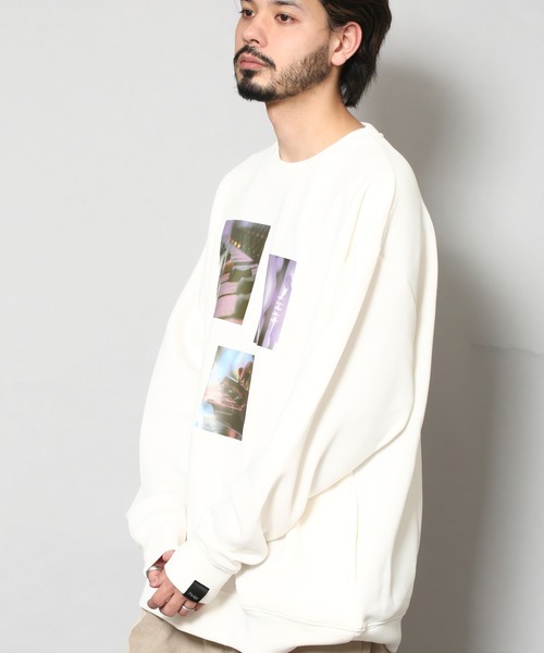 Pledge（プレッジ）の「pledge/ダンボールポンチPT入りクルーネックトレーナー（スウェット・メンズ・ホワイト系その他2/ブラウン系その他/ブラック系その他2/ブラウン系その他2/ホワイト系その他/ブルー系その他/ブラック系その他3/ブラック系その他/パープル系その他2/ブルー系その他2/パープル系その他/ホワイト系その他3・LARGE/MEDIUM）」の3枚目の写真