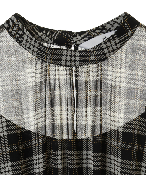 Tiara（ティアラ）の「シフォンチェックハイネックワンピース（ワンピース・レディース・ベージュ/ブラック・FREE）」の16枚目の写真