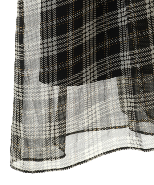 Tiara（ティアラ）の「シフォンチェックハイネックワンピース（ワンピース・レディース・ベージュ/ブラック・FREE）」の20枚目の写真