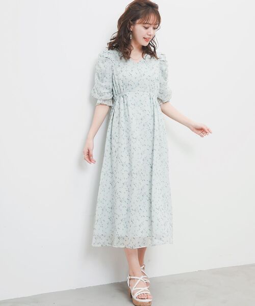 MAJESTIC LEGON（マジェスティックレゴン）の「エアリーフラワーワンピース（ワンピース・レディース・ブラック系その他/グリーン系その他/ホワイト系その他2・SMALL/MEDIUM）」の17枚目の写真