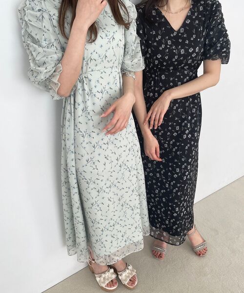 MAJESTIC LEGON（マジェスティックレゴン）の「エアリーフラワーワンピース（ワンピース・レディース・ブラック系その他/グリーン系その他/ホワイト系その他2・SMALL/MEDIUM）」の22枚目の写真