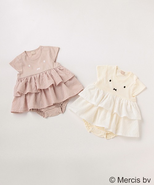 petit main（プティマイン）の「【miffy】段フリルスカートロンパース（ロンパース・キッズ・オフホワイト/ライトピンク・80ｃｍ/70cm）」の5枚目の写真
