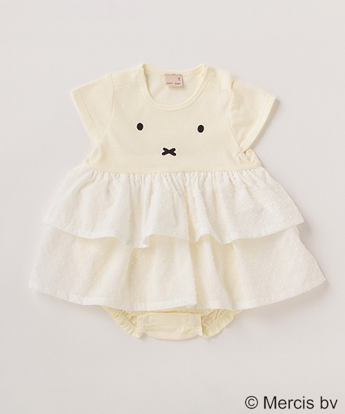 petit main（プティマイン）の「【miffy】段フリルスカートロンパース（ロンパース・キッズ・オフホワイト/ライトピンク・80ｃｍ/70cm）」の4枚目の写真